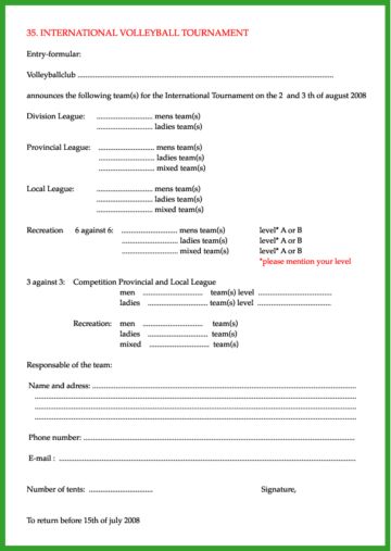 Entry formular PDF
