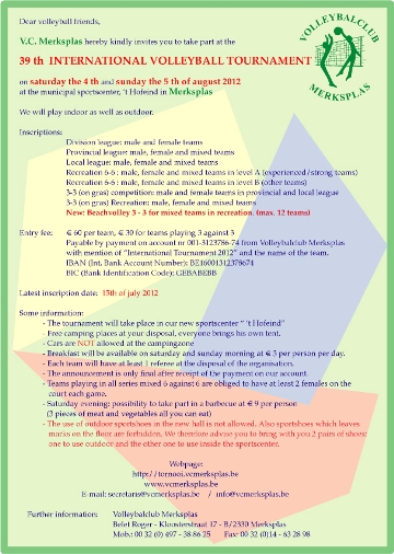 Information volleyball tournament 2012 - PDF