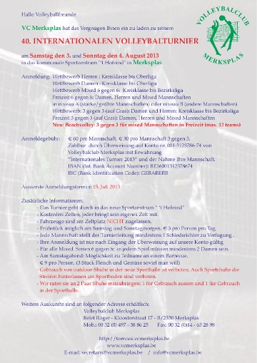 Information Volleybalturnier 2013 - PDF
