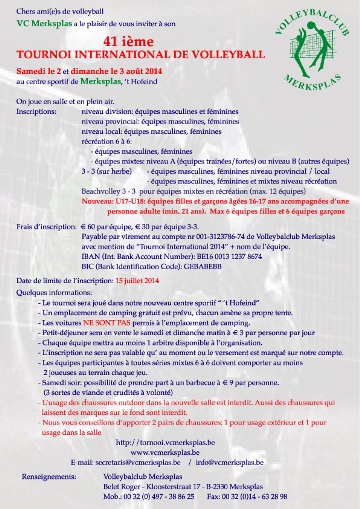 Information Tournoi de volleyball 2014 - PDF